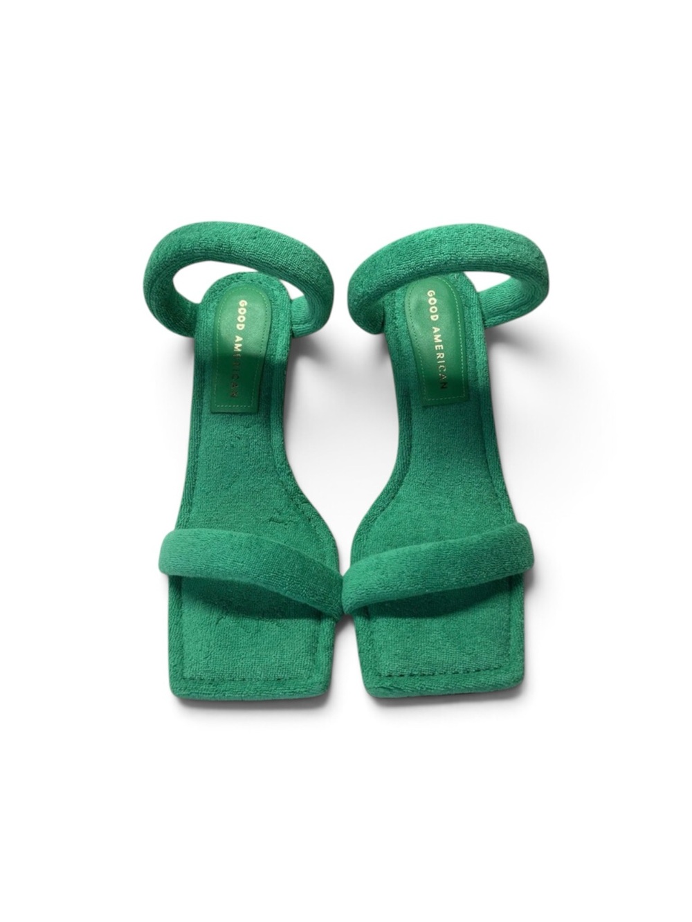 Good American Green Strappy Sandals